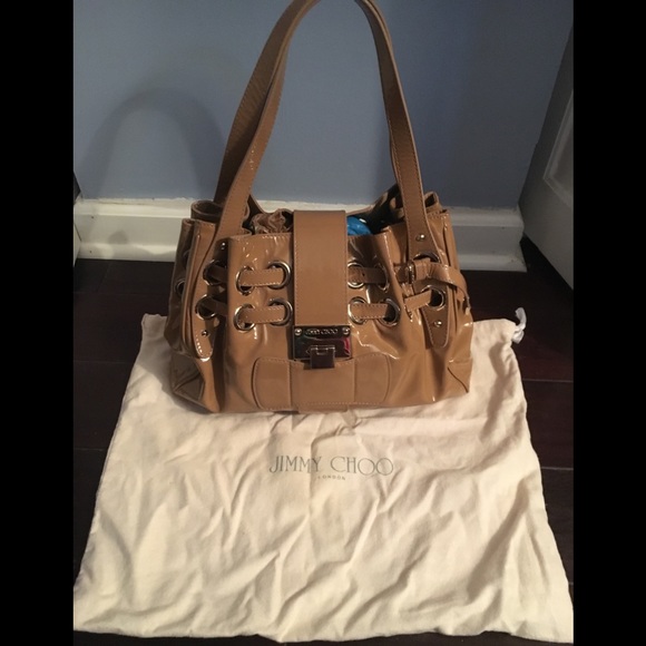 Jimmy Choo Handbags - Tan/ Nude Patent Leather Jimmy Choo Purse